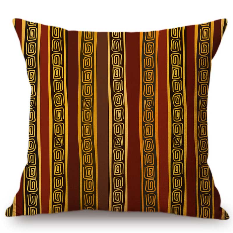 Exotic Africa Design Pattern African Hunting Animals Geometric Decorative Sofa Throw Pillow Case Cotton Linen Chair Cushion Case