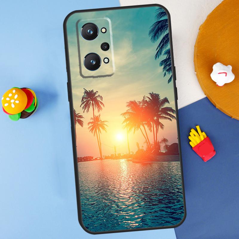 Summer Beach Sunset Palm Tree For Realme 11 10 12 13 14 Pro Plus GT 5 6 6T GT7 Pro C61 C53 C51 C21Y C25S C55 C67 C75 Case