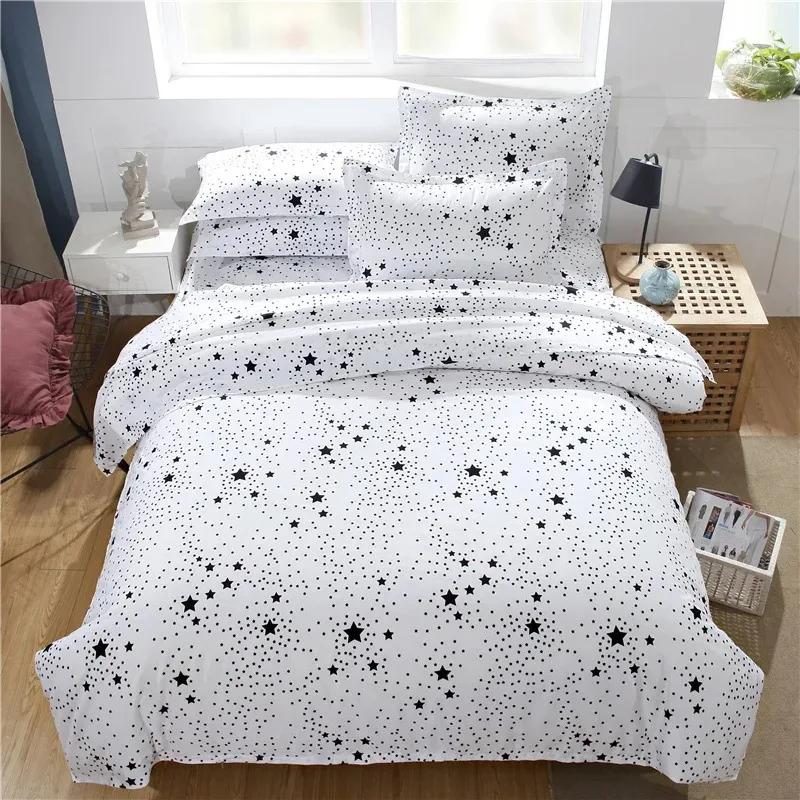 

Starry Sky Night Duvet Cover Set Full Queen Size,Cute Star Bedding Sets Black Galaxy Comforter Cover Set with Pillowcases EU Single 135x200cm