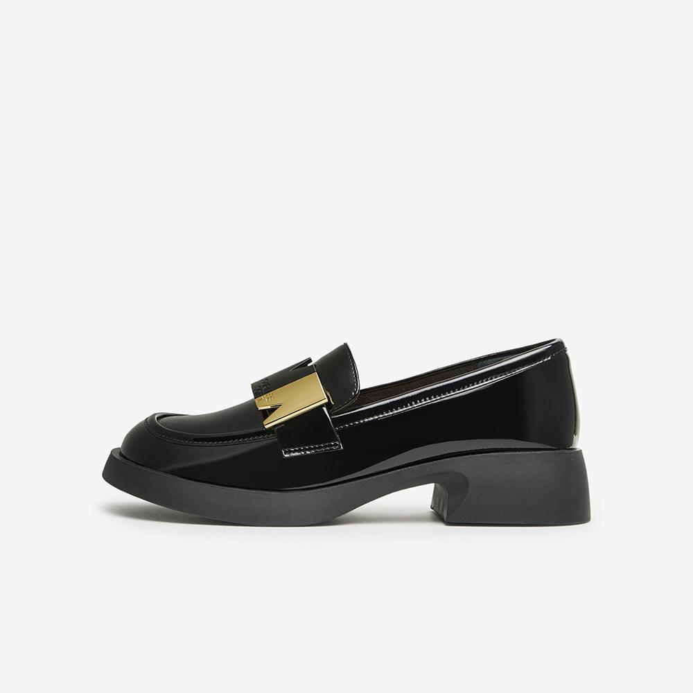 Bestu 25 Spring Fashion Metal Buckle Loafers Thick Heel Women's Single Shoes DC918AA5