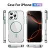 New Phone Case with Drip Oil Fine Magnetic Ring for Apple Phone Case Transparent Ins Wind Proof Fingerprint Magnetic Absorption Transparent Case