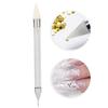 Double Head Nail Dotting Pen Nail Rhinestone Bead Picker Wax Pen Manicure ToolWhite