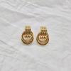 Gold-Tone Geometric Twist Earrings: Fashionable and Versatile Multi-Layer Braided Earrings for Women.