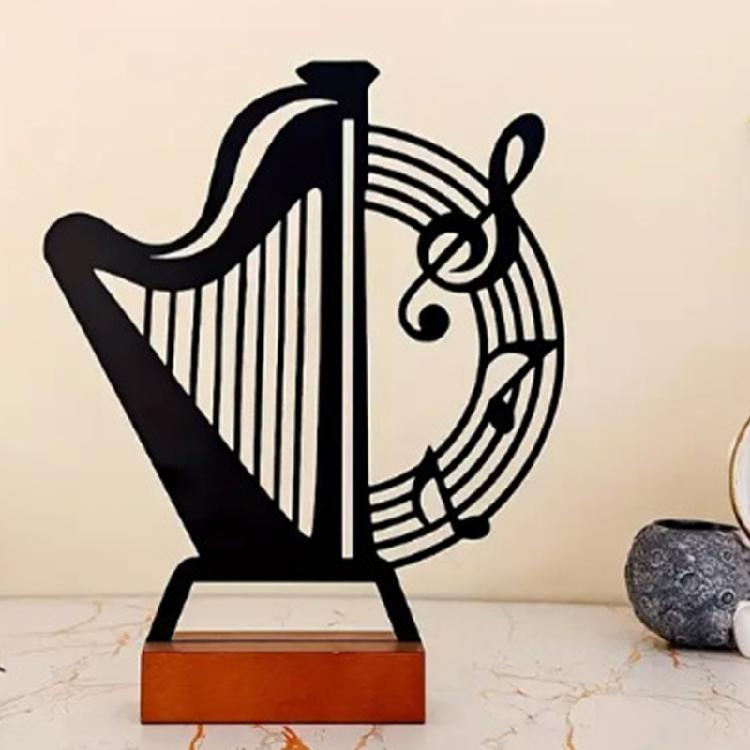 Artistic Metal Note On Wooden Base Stylish Room Decoration Ideal For Gift And Display
