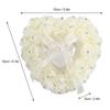 Boîte de Mariage Romantique en Forme de Cœur Décorée de Strass Coussin(blanc)