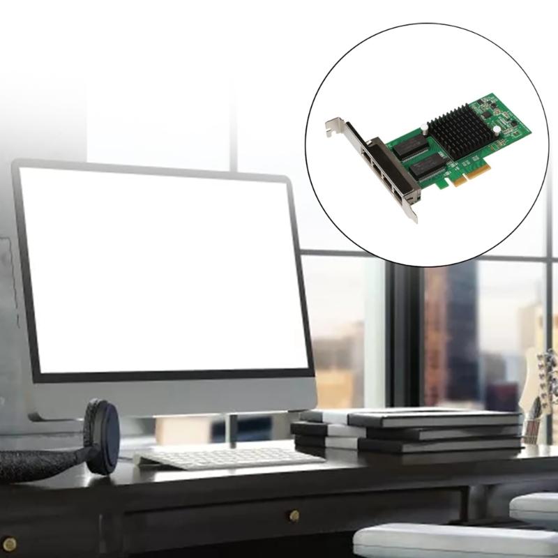 4 Ports PCIe 4 for  I350-T4 Chip 10/100/1000Mbps Lan Card Four Port Server Gigabit  Card PCIe thernet