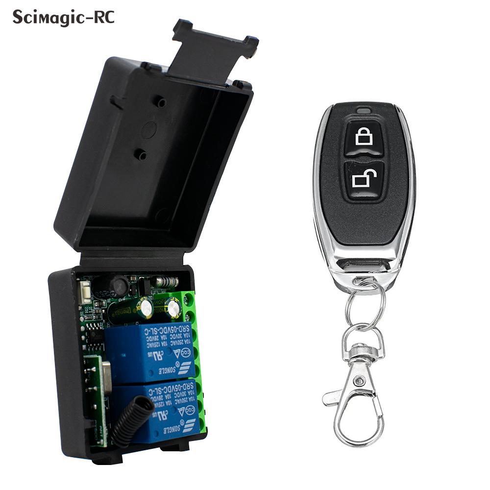 RF Wireless Remote Control Switch Relay AC 220V 110V 433Mhz 2CH Receiver Module For Garage Curtain Motor Light
