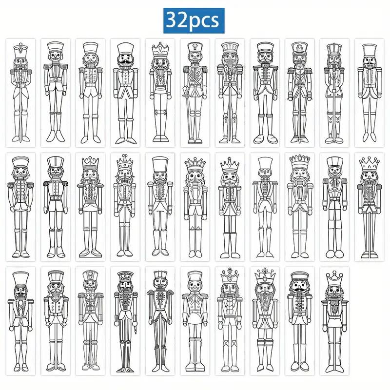 

32Pcs Christmas Cartoon Bookmarks Minimalist DIY Line Filling Blank Bookmark Decorative Page Markers Gift For Book Lover