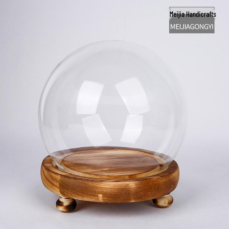 Glaskugel-Schmuck: Transparente Blumenstaubabdeckung & Miniatur-Landschafts-Spielzeugfigur