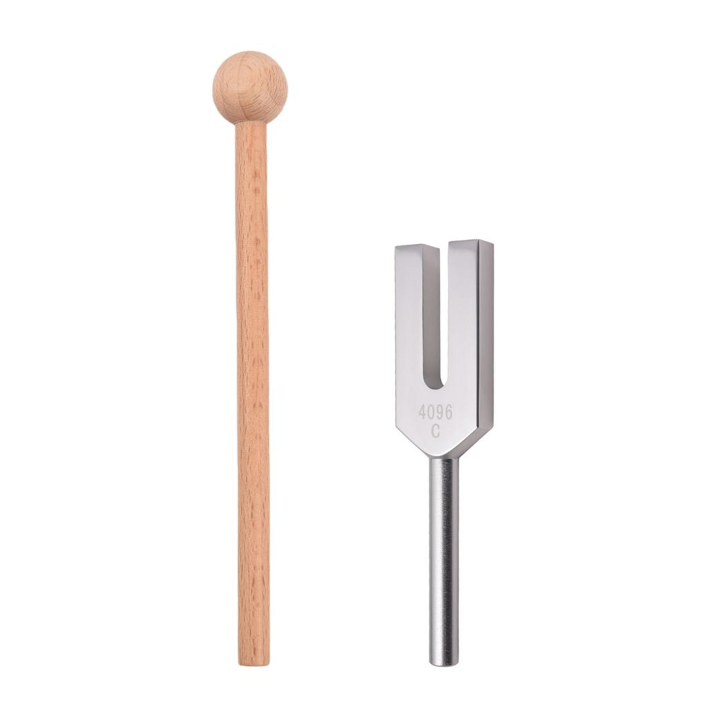 4096Hz Tuning Fork with Wooden Hammer for Sound Musical Instrument Yoga Relaxation Aluminum Alloy