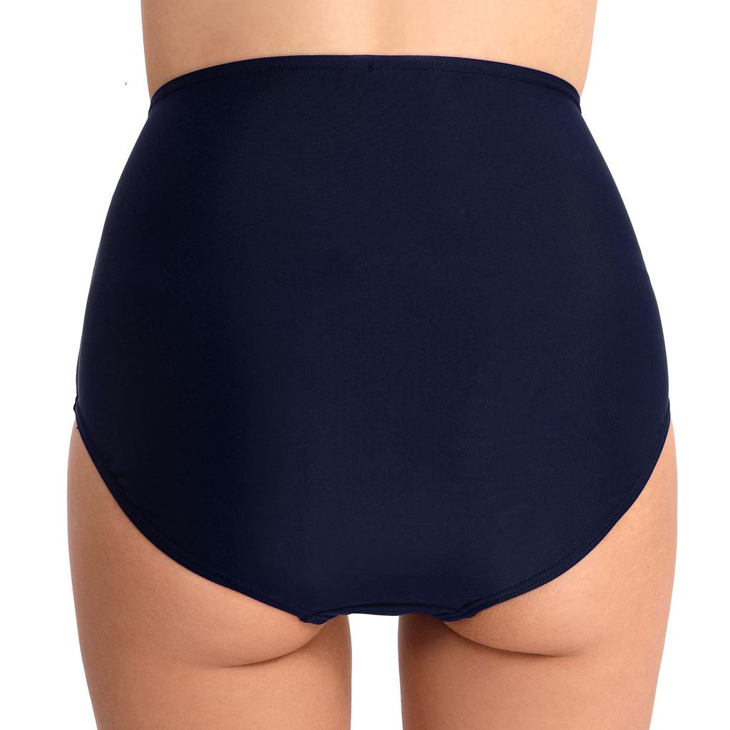 Women’s High-Waist Ruched Triangle Bikini Bottoms, Tummy Control Hip-Lifting Swim Pants