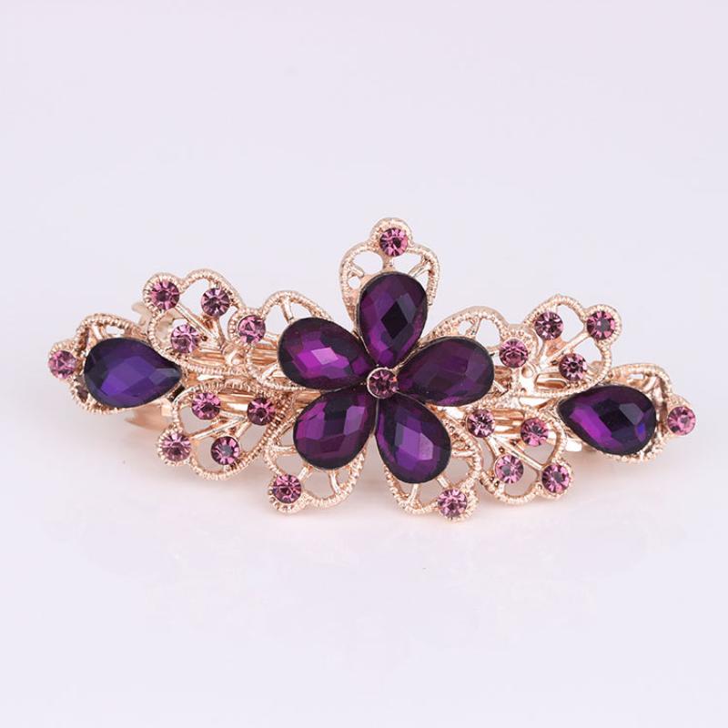 Fashionable Bow Hair Clip, Women's Pearl Flower Crystal Hairpin, Spring Clip Hair Accessory