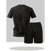 Herren Stilvolles Lässiges Zweiteiliges Set Schwarz Kurzarm-T-Shirt Outdoor-Aktivitäten, Outdoor-Bekleidung