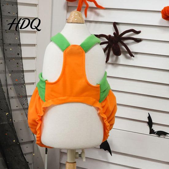 Kürbisdruck Haustierweste Lustiges Halloween Hundekostüm Weiche Polyesterkleidung mit Atmungsaktivem Kleid Bequemer Gurt Dekorative Welpenkleidung