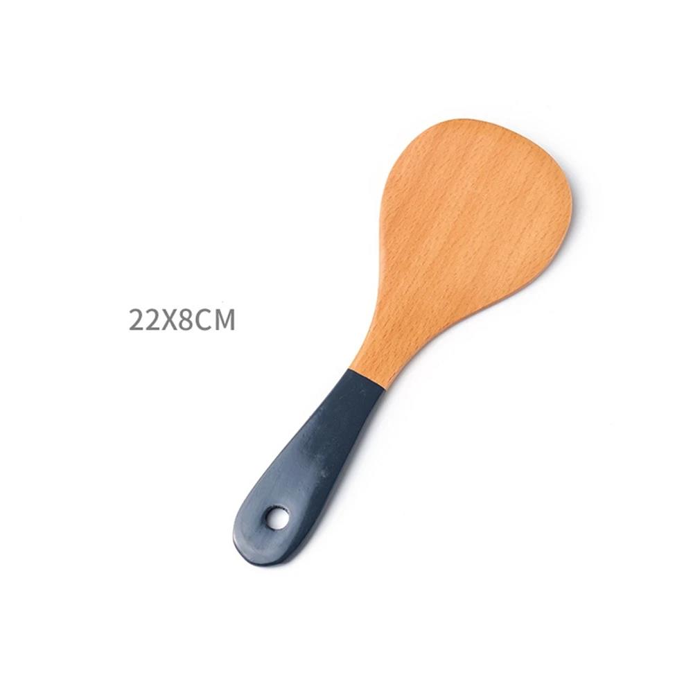 Multi Function Non Stick Wooden Turners Ladle Household Non-slip Stir-fry Utensils for Kitchen Long Handled Eco Cooking Gadgets