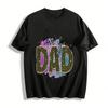 I Love You Dad Leopard Print Graphic Tee Father's Day Gift Top Pure Cotton T-shirt