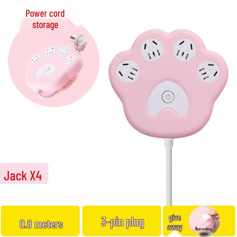 Creative Cat Paw Desktop Power Strip with USB - Multi-Outlet for Home or Office