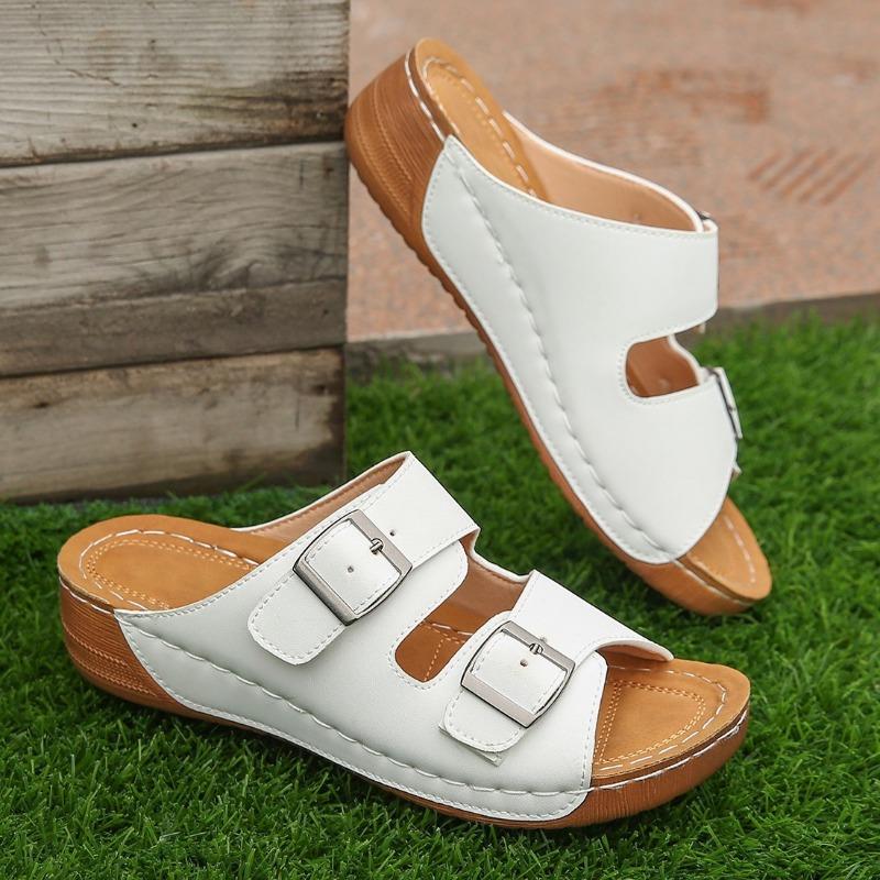 New cross-border foreign trade women's casual fashion thick bottom heightened large size women's summer slope heel thick bottom slippers