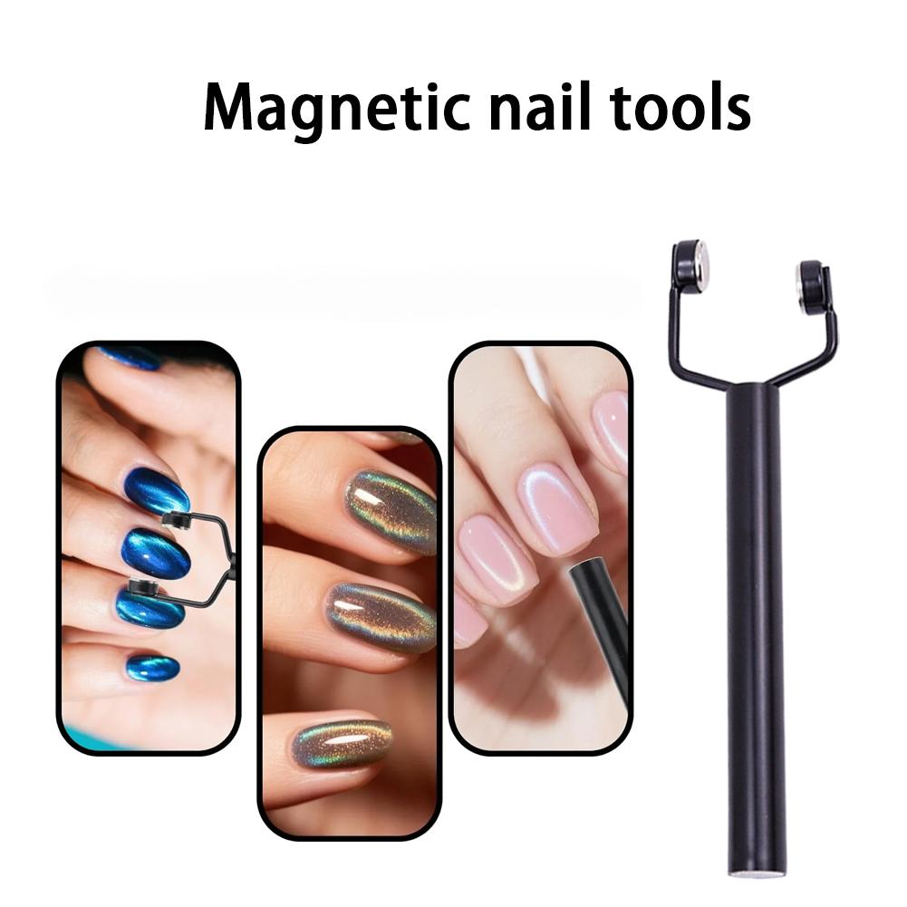 3 in 1 Nail Magnet Tool 3D Love Heart Cat Eye Nail Magnet Double Line Moon Snake Pattern French Nail UV Magnetic Stick Manicure