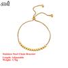 EFFIE QUEEN Edelstahl 18 Karat Gold Runde Kette Armband Einfacher Schmuck für Damen, Herren Bankett Party Geburtstage Geschenk Tragen STCB01