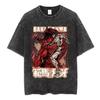 Vintage Gewassen T-shirt Anime Baki The Grappler T-shirt Hanma Yujiro Gym Korte Mouw T-shirts Oversized Katoen Casual T-shirt
