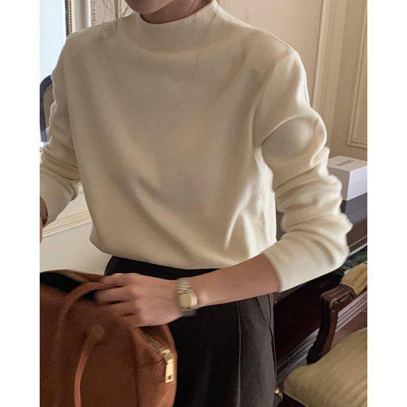 

Slim Fit Women s Stand-Up Collar Knitted Sweater - Spring/Fall/Winter 2025 Collection