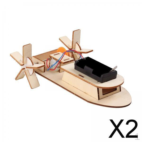 Solar Powered Wooden Airplane Building Set for Children , 2 Pcs
