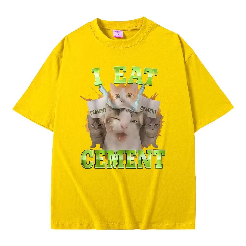 I Eat CeUnisext Funny Cat Meme Tshirt Stupid Ugly Cats Printed Tshirts Unisex Women Casual Vintage Oversized Short Sleeve T Shirts