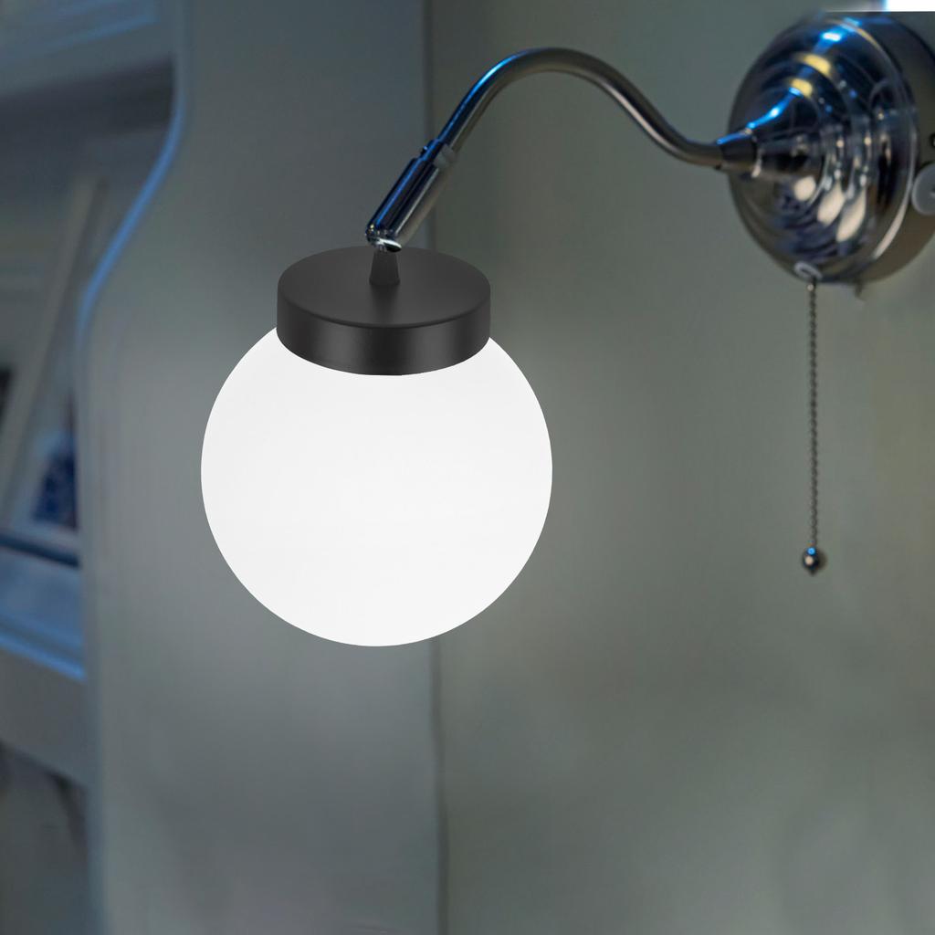 Frosted Glass Spherical Lampshade White Modern Ceiling Lampshade Replacement for Hanging Lights Living Room Bedroom Warm Ambient