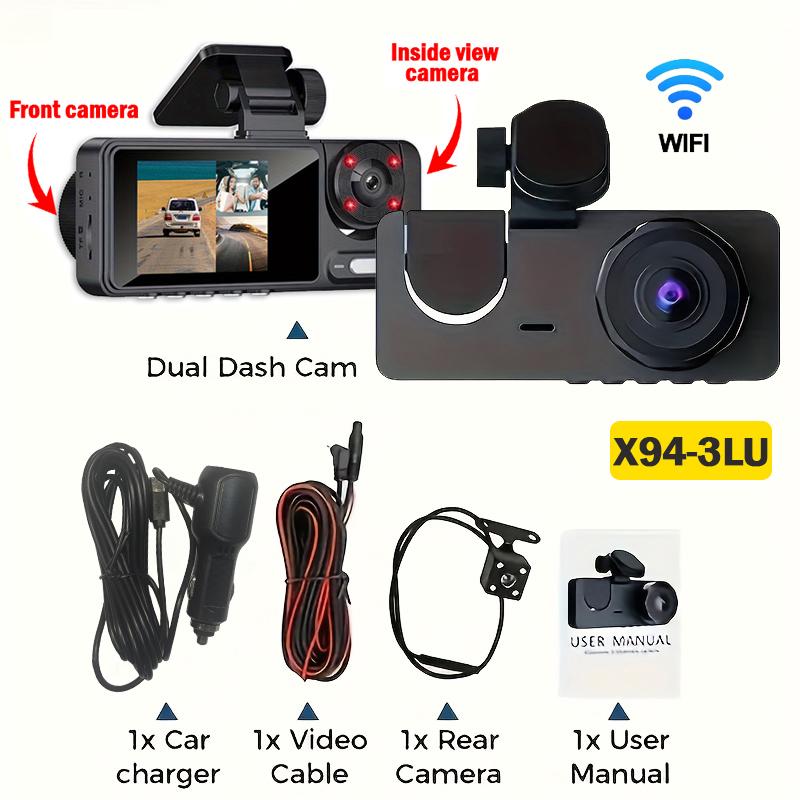 1080P Dash Cam for Cars 2/3 Channel WIFI Video Recorder Front and Rear View Camera for Vehicle W/IR G-Sensor Car Accessories