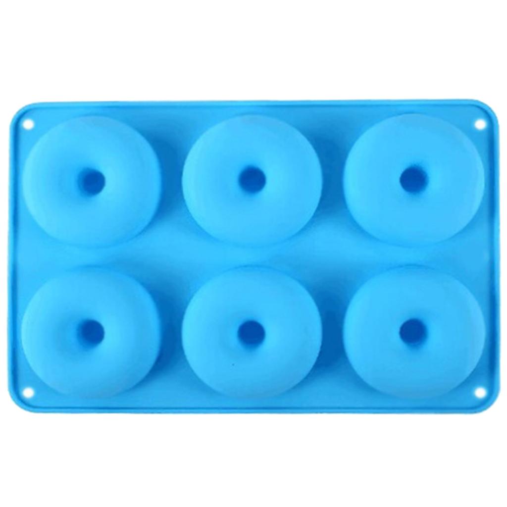 6 Cavity Food Grade Silicone Doughnut Baking Pan Donut Mold Nonstick Heat Resistant Baking Biscuit Mold Baking Tray