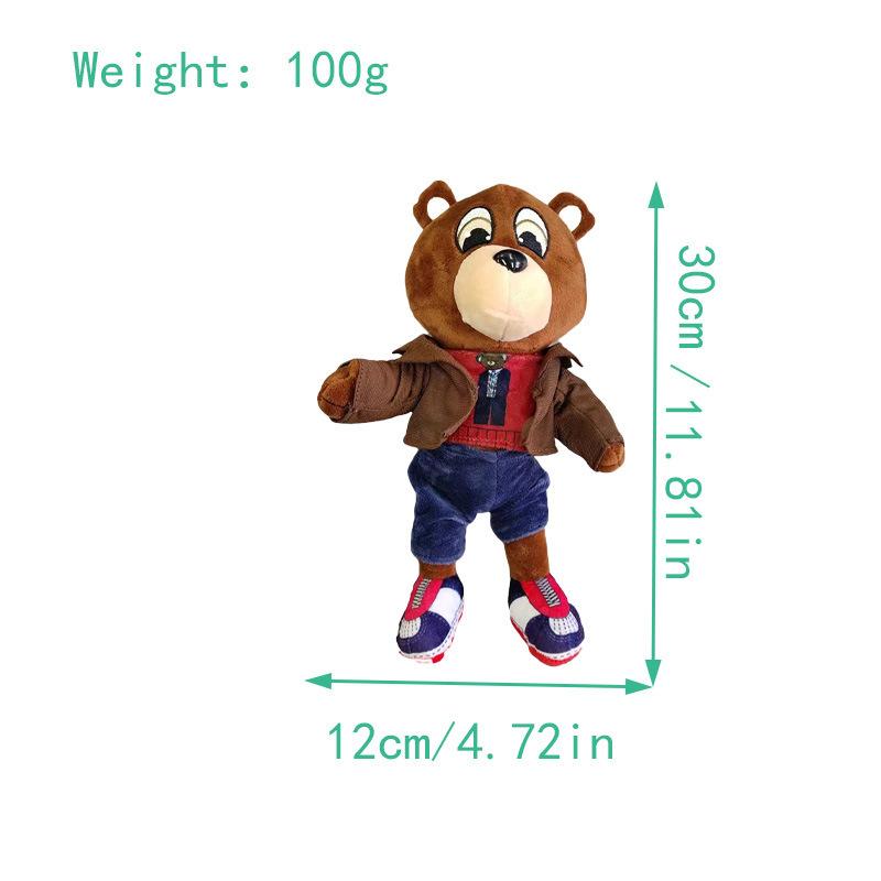 The 25-30cm Kanye Dropout Bear Teddy Bear Plush Toys Kanye West Graduation Soft Stuffed Home Room Decor Birthday Gift