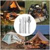4Pieces Stainless Steel Camping Utensils Set Portable Outdoor Cutlery for Hiking Backpacking Travel Corrosion Resistant