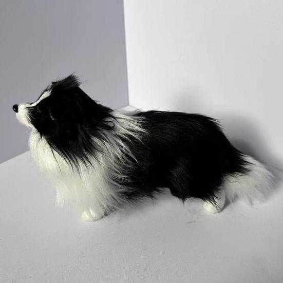 Simulert Plysj Schäferhund Modell Livaktig Mini Hundeleke Utstoppet Dyr Dukke Hjem Kontor Skrivebord Dekorasjon Ornament