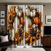 2pcs HD Vintage Vintage Harvest Festival pumpkin fruit decorative curtain Yellow tie digital printed curtain Home decoration