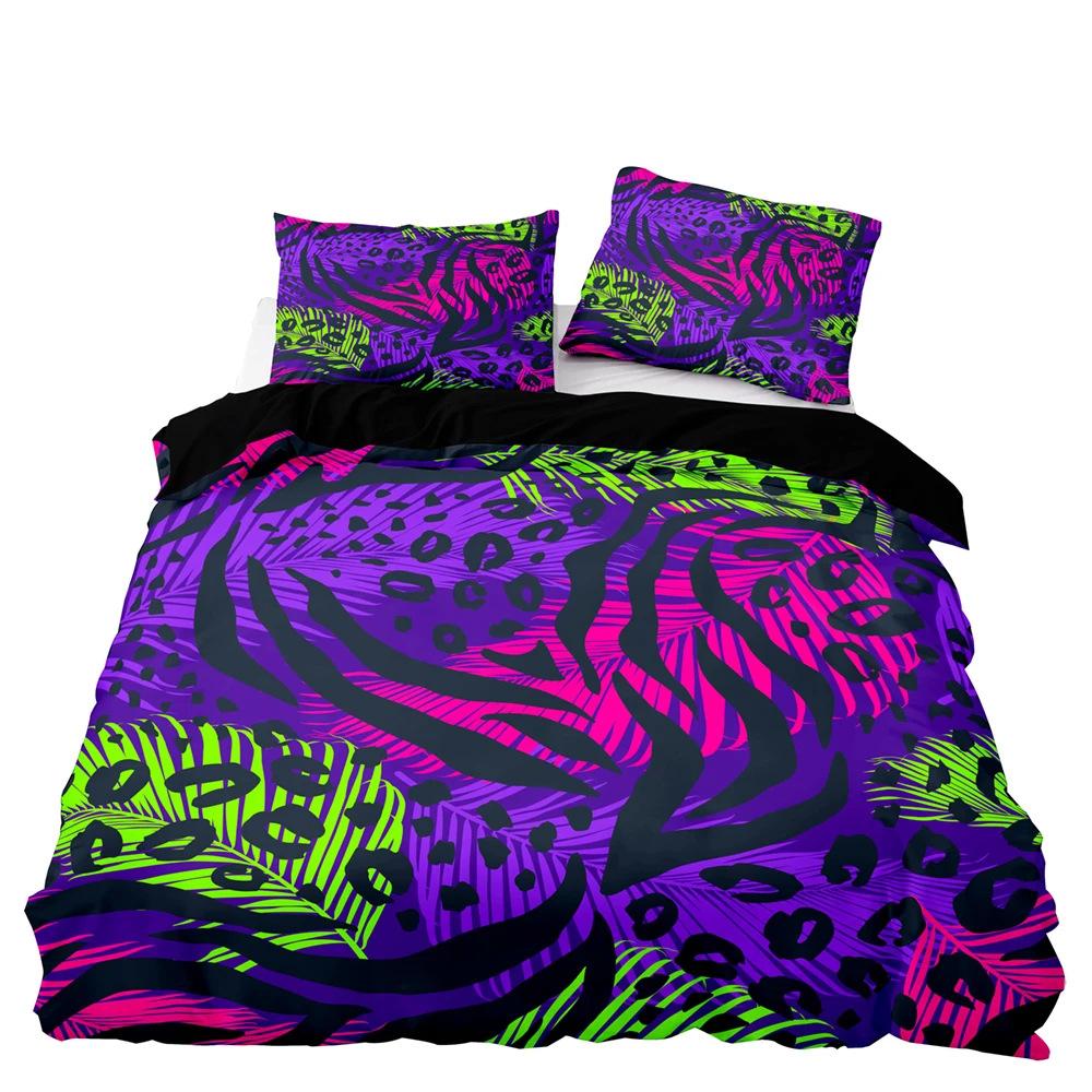 Three-Piece Bedding Set, Pink Leopard Print Microfiber.