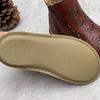 Johnature Stivali Estivi Artigianali Vintage in Vera Pelle Punta Tonda Piatta Traspiranti Traforati Scarpe da Donna