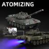 Simulated alloy T-90 main battle tank spray version military model boy toy light swing parts