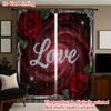 Modern Rose Vortex Valentine Day Decoration Curtain Art Theme Suitable All Rooms Season Decorative Curtains Set Of 2 Made Polyester