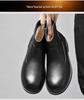 Men's Genuine Leather High-Top Boots with Side Zip and Plus Velvet Lining: Autumn/Winter Fashion Slip-On Shoes
