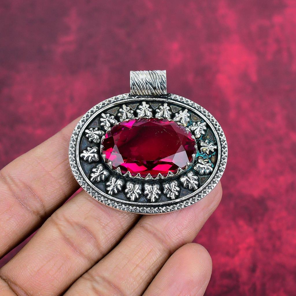 Rubilite 925 Solid Sterling Silver Pendant, Handmade Gemstone Pendant Jewelry, Gifts For Wife Brand New Pendant