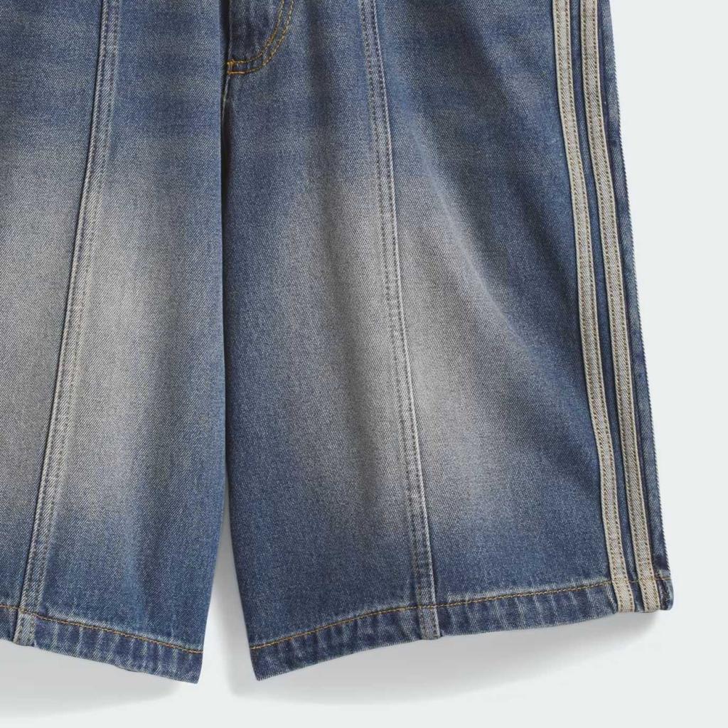 adidas Originals Skateboarding Tyshawn Button Mid-Rise Soft Denim Shorts Unisex Shorts KE7075