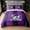 Melbourne Storm Design Bed Bedding Set 1 Duvet Cover + 2 Pillowcases Soft Breathable Household Bed Linens