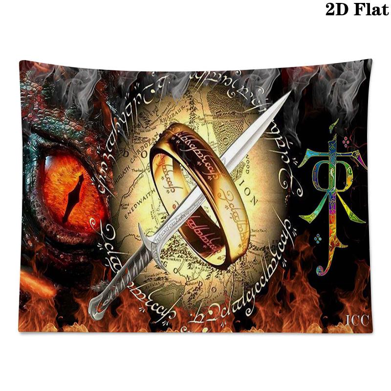 Lord Rings Wall Tapestry Aesthetic Wall Hanging Printed Fabric Blanket Decorative Tapestries for Bedroom Living Room Home Decor