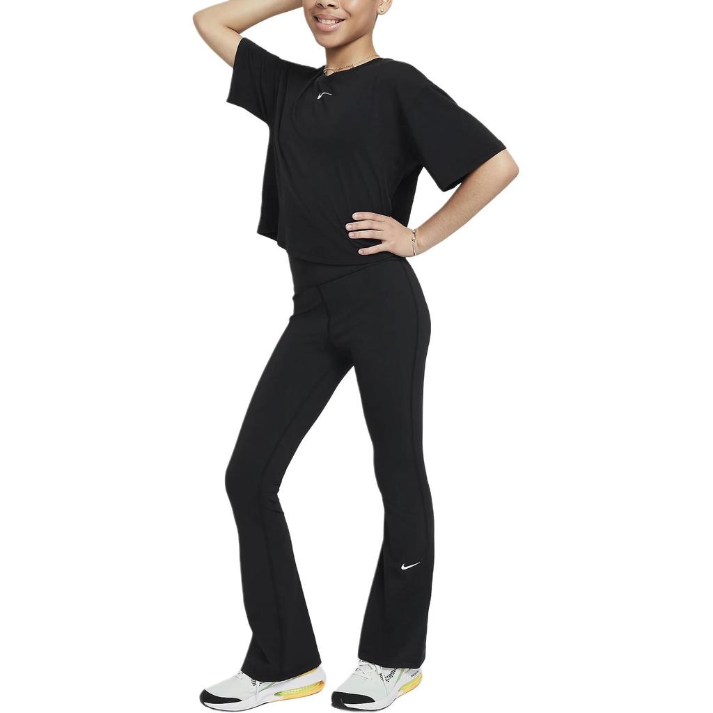 Nike Dri-FIT High-Waisted Slim Fit Flared Leggings Kids Leggings Black FZ5609010