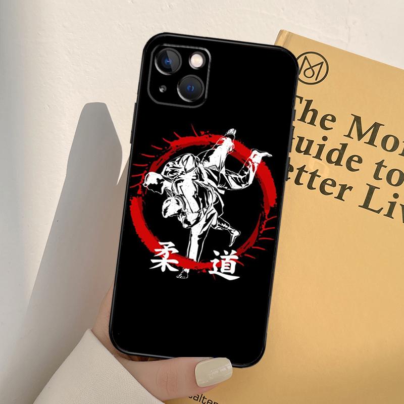 Japanese Martial Arts Judo Phone Case For iPhone 16 15 14 13 11 12 Pro Max 13 12 mini XR 16e 15 16 Plus Full Cover