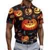 Men's Short Sleeve Halloween Printed Button Shirt, Casual Graphic Top