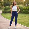 Women's Color Slim Fit Pleated Pants with Pockets and Tie Waist for Casual Daily Wear