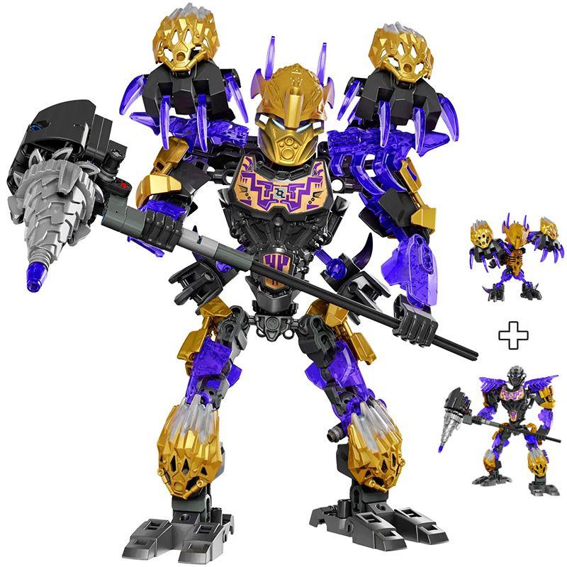 Nuovo Robot Mecha Combinabile Soldato Scheletrico Blocchi da Costruzione Guerriero Biochimico Maschera Dorata Giocattolo Ragazzo Regalo per le Feste dei Bambini