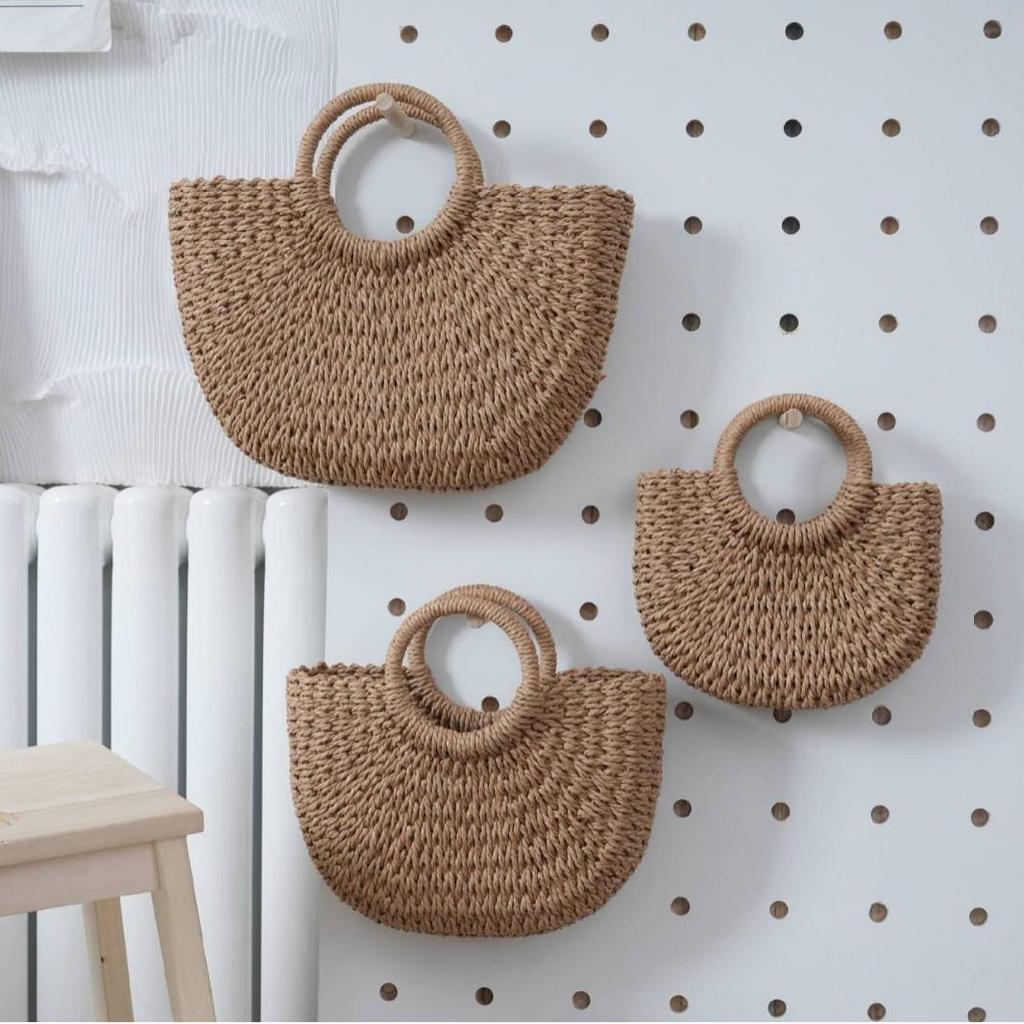 2024 Herbst Stroh Gewebte Handtasche - Große Kapazität Strand- & Urlaubs-Tragetasche